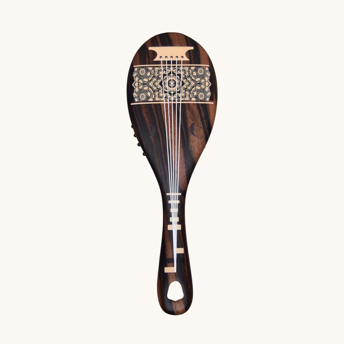 Cepillo para el cabello de ébano y laúd Cepillo para el cabello de ébano y laúd