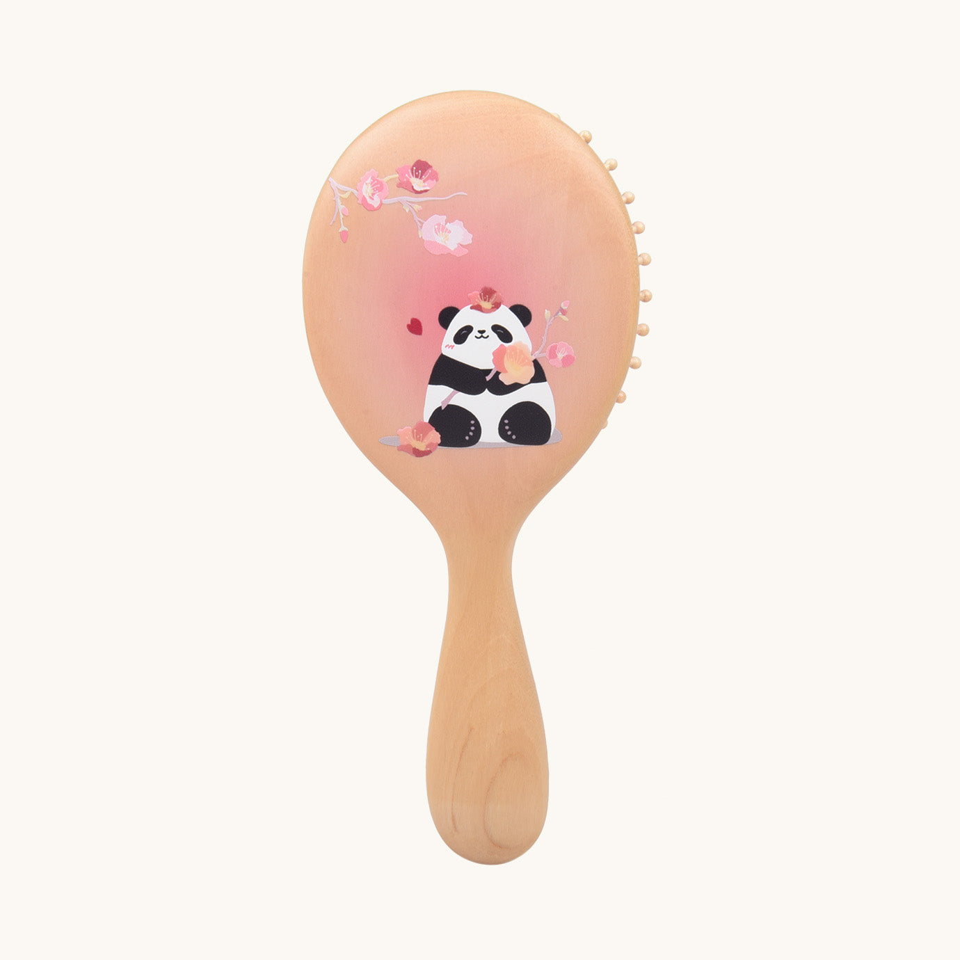 Cepillo de pelo de madera rosa panda Cepillo de pelo de madera rosa panda