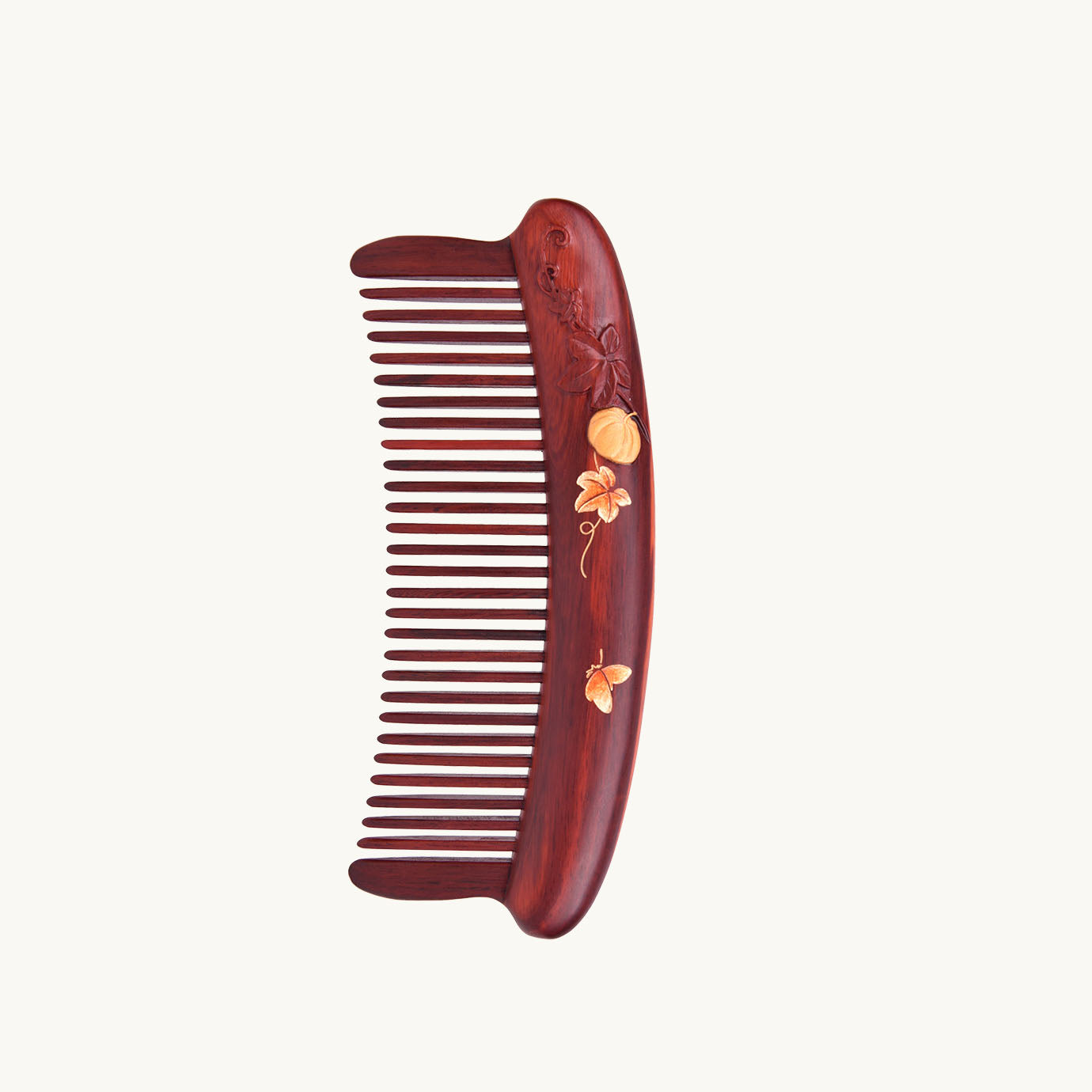 Peineta de madera roja (con diseño de melón y hoja) Peineta de madera roja (con diseño de melón y hoja)