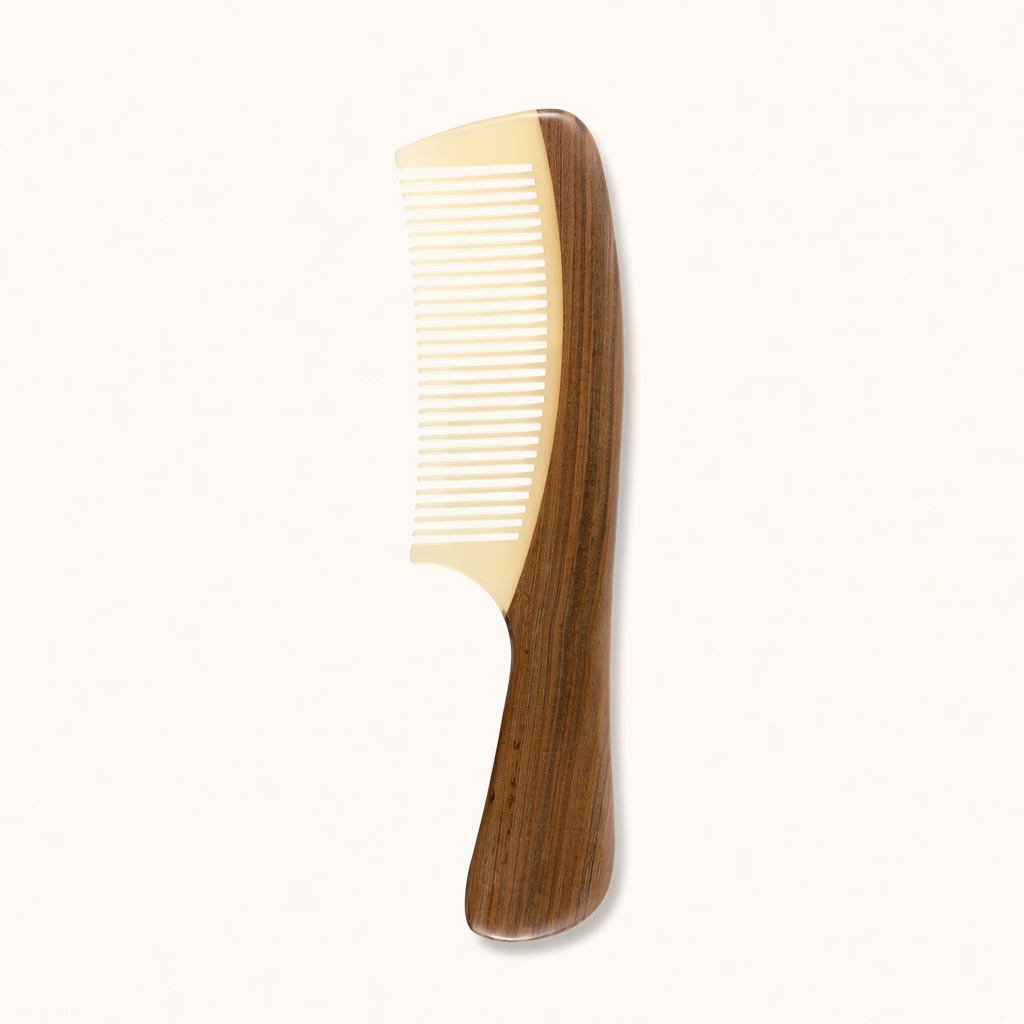 Peine de madera y cuerno de oveja Peine de madera y cuerno de oveja